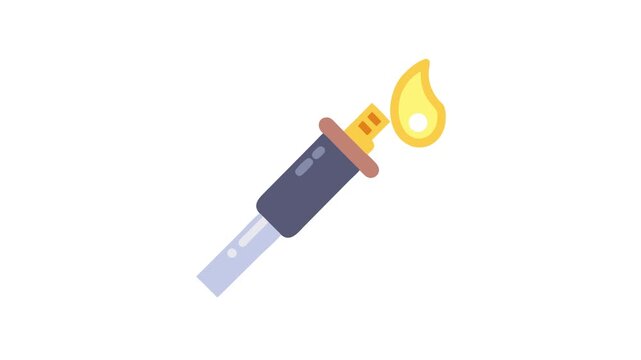 Vector illustration of lighter with flame on White Background