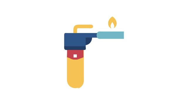 Stylized illustration of a gas torch with bright flame