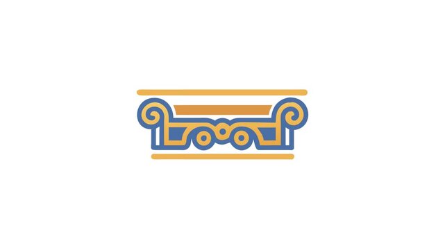 Abstract graphic representation of ancient architectural element illustration