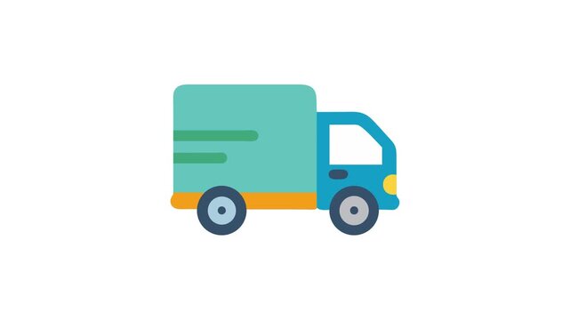 Delivery truck vector icon in flat style illustration