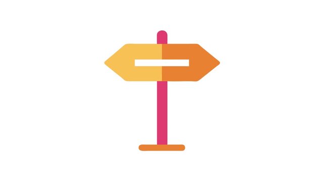 Directional sign stock image with arrow in flat style