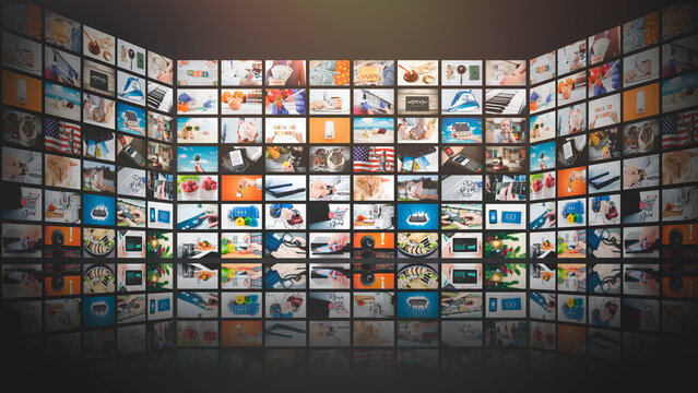 VOD multimedia TV streaming concept