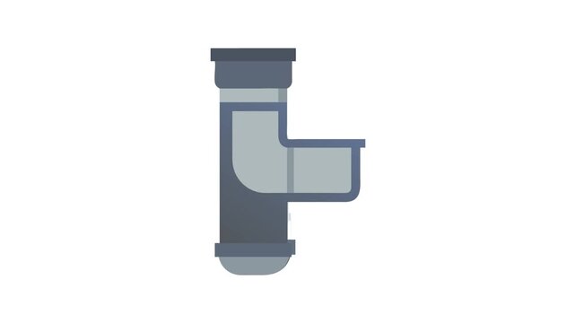 Flat graphic of an industrial plumbing pipe fitting part