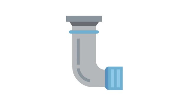 Gray and blue pipe isolated on a White Background