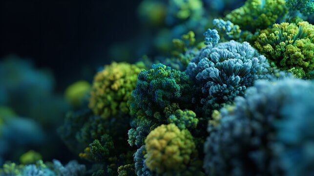 A macro, top-down view of fresh organic broccoli and white cauliflower florets highlights the natural green fractal patterns and healthy raw textures of these essential vegetarian ingredients
