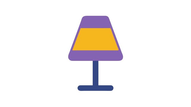 Minimalist table lamp illustration on White Background, simple design