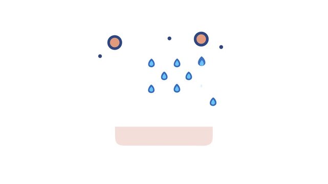Stylish wet sponge illustration on White Background with cute drops