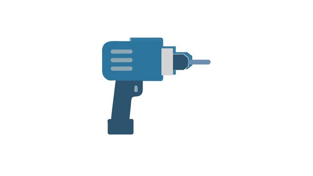 Isolated blue electric drill on White Background illustration