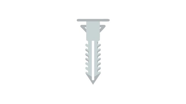 Gray plastic screw fastener on a White Background
