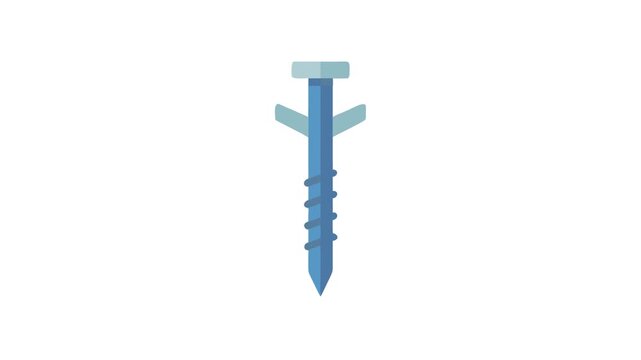 Blue drywall anchor isolated on White Background graphic art