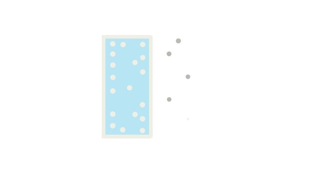 Open book with blue and beige pages filled with dots