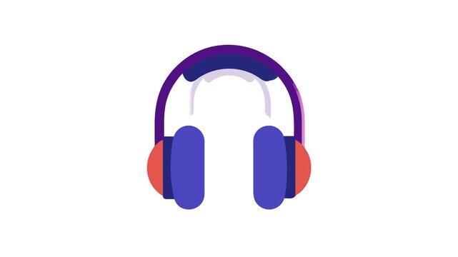 Modern minimalist vector illustration of colorful over-ear headphones