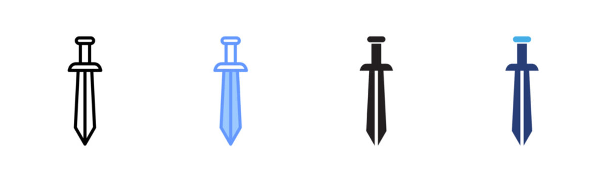 Dagger icon set multiple style collection