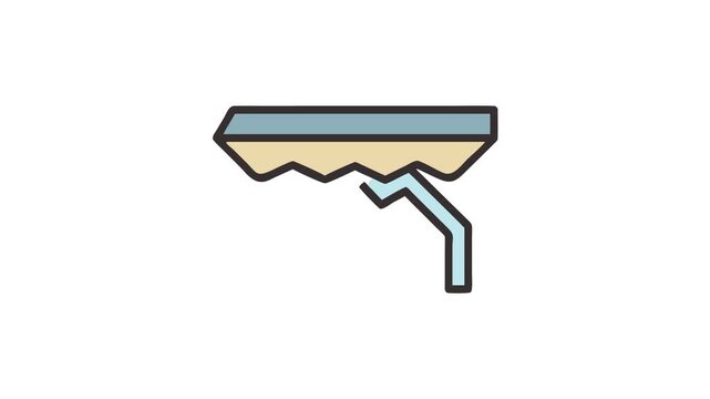 Illustrated icon showing melting glacier isolated on White Background