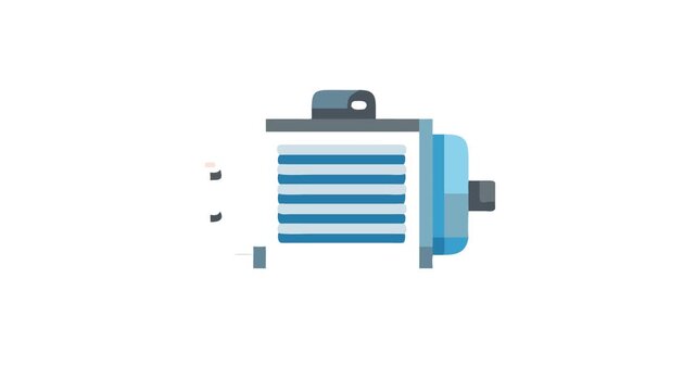 Illustration of an isolated industrial electric motor on White Background