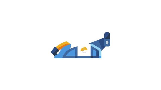 Flat design vector graphic of a carpenter planer tool
