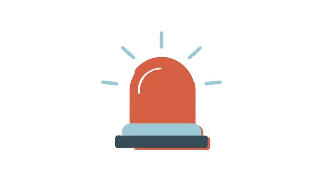 Emergency siren icon isolated on White Background illustration