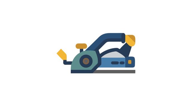 Stylized electric hand planer on White Background for carpentry projects