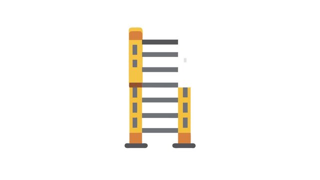 Ladder Icon Illustration Flat Design Style on White Background