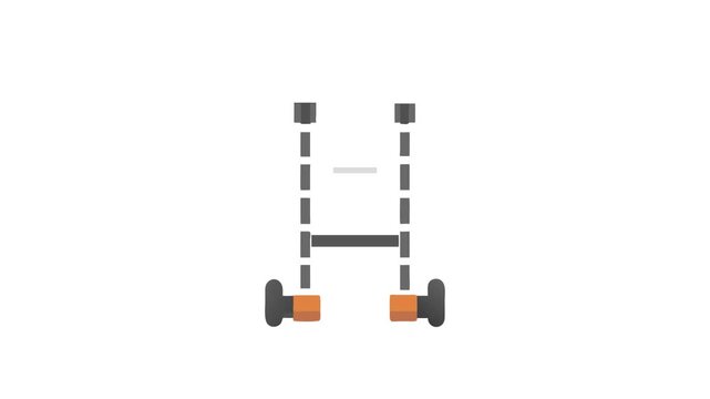 Flat design rolling ladder on White Background illustration element