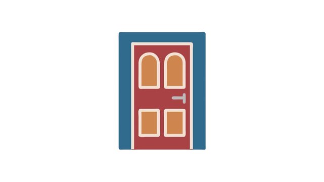Stylized front door illustration against White Background