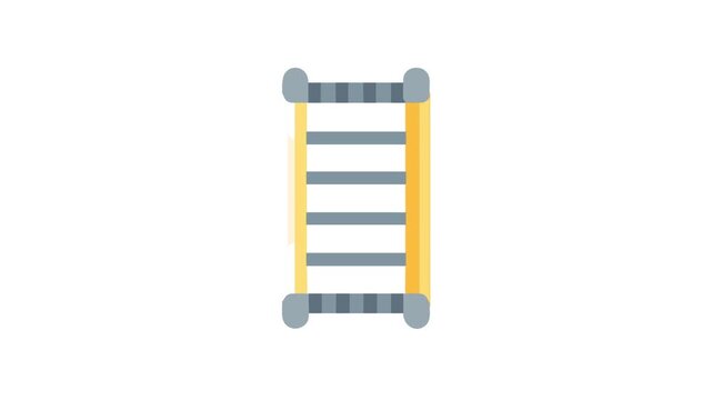 Minimalist Illustration of a Yellow and Gray Ladder
