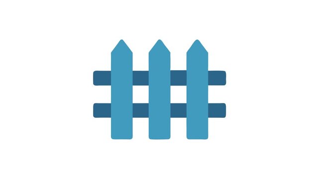 Isolated blue fence illustration on White Background graphic asset