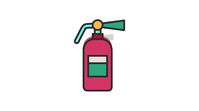 Cartoon fire extinguisher vector icon on a White Background