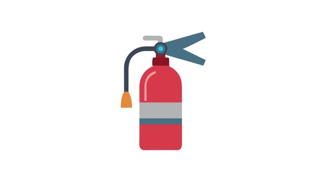 Simple flat design of a red fire extinguisher