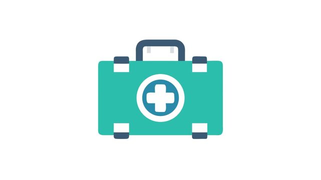 Isolated first aid kit on White Background in flat style