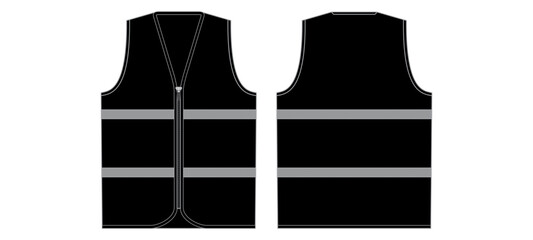 Racerback Tank Top Front and Back View Black Apparel Template Vector © Toor graphic