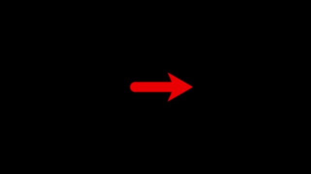 Red arrow pointer animation on transparent background, for ui navigation, and digital presentations direction