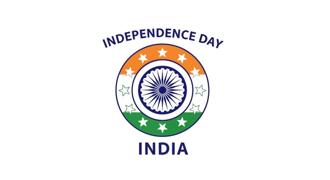 Indian Independence Day Celebration Emblem.