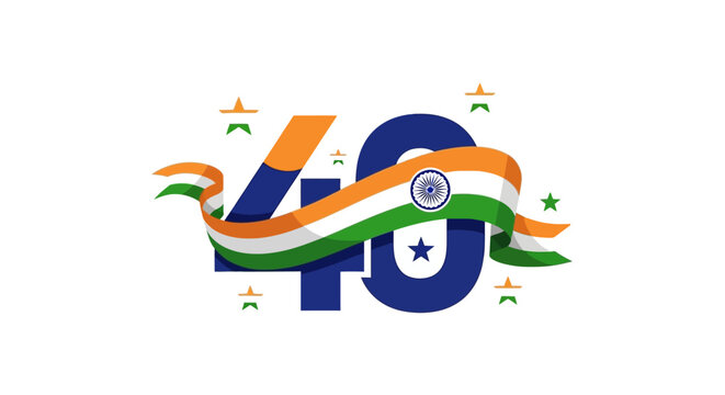 India 40th Anniversary Celebration Logo.