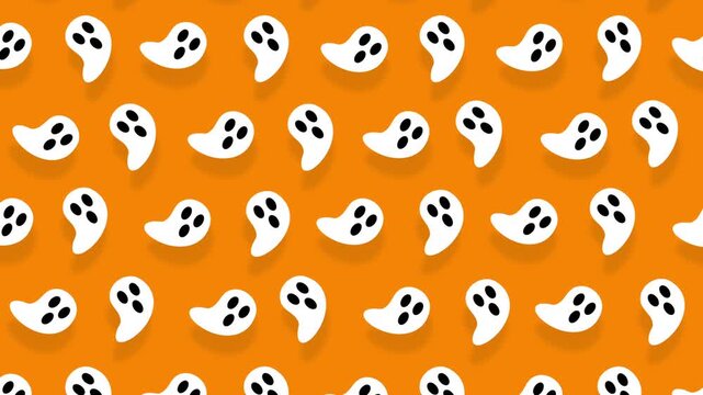 かわいい幽霊のシームレスループアニメーション背景