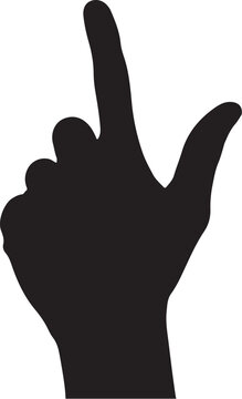 Black hand gesture, rock on sign, devil horns, isolated vector illustration