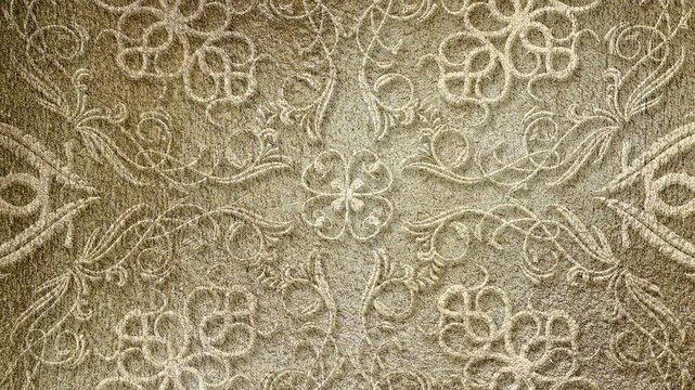 Elegant transition from metallic silver to luxury gold on ornate floral filigree pattern texture for decorative backgrounds vintage royal aesthetic and high quality cinematic motion graphic 4k video