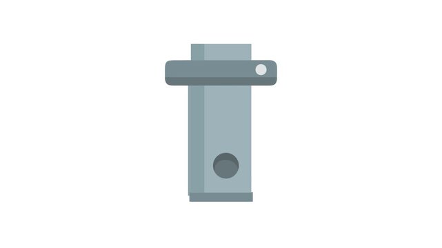 Stylized metal clevis pin in flat vector illustration style