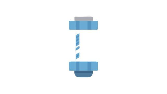 Blue industrial pipe fitting illustration on a White Background