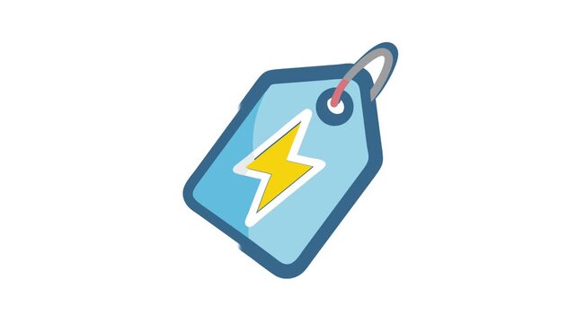Price tag with lightning bolt symbol indicating discount energy