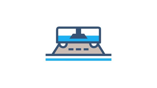 Isolated flat icon illustration of a water wave generator