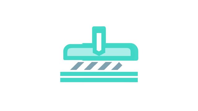 Hydraulic press graphic icon for manufacturing applications, machinery