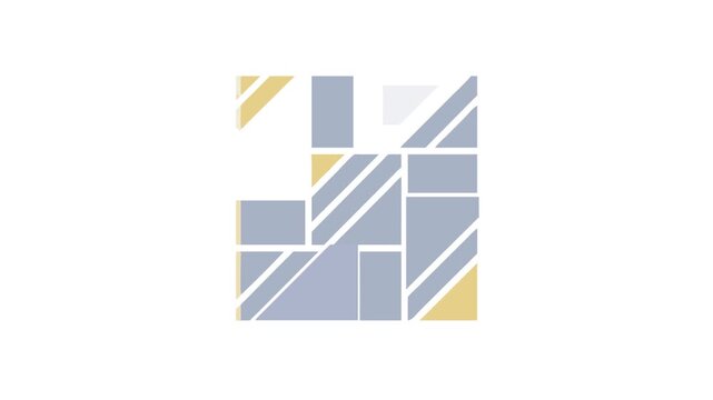 Abstract geometric pattern with interlocking shapes and soft colors