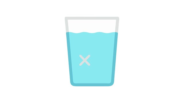 A glass of water with an X flat icon
