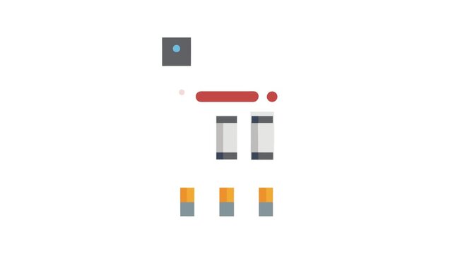 Modern Flat Style Electronic Component Illustration on White Background