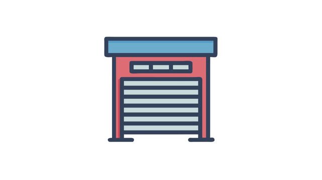 Garage door icon isolated on White Background illustration