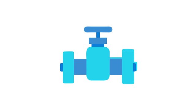 Blue pipeline valve on a White Background, stock image