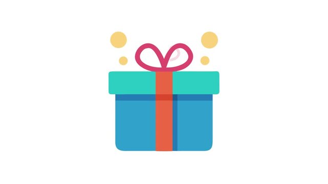 Stylized vector illustration of a teal gift box icon