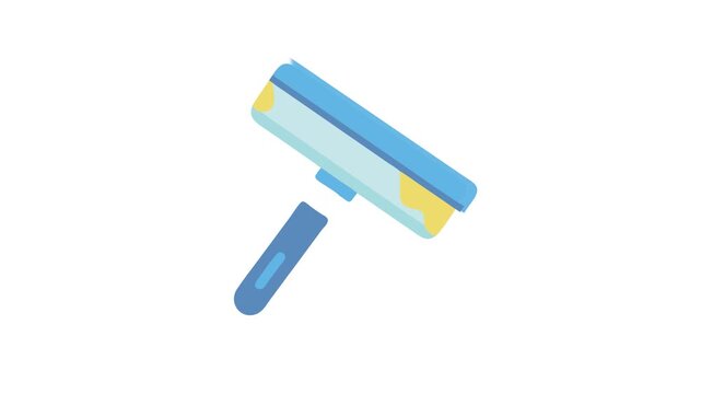 Flat design illustration of blue window cleaning squeegee