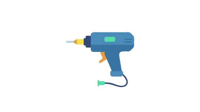 Flat illustration of a blue soldering gun on White